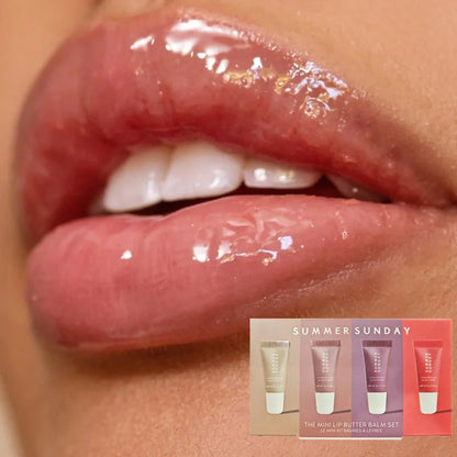 4pcs Summer Lip Glaze Set Vanilla Brand Long-lasting Moisturizing Daily Gift Practical Non-sticky High-gloss Color Korea Lipbalm