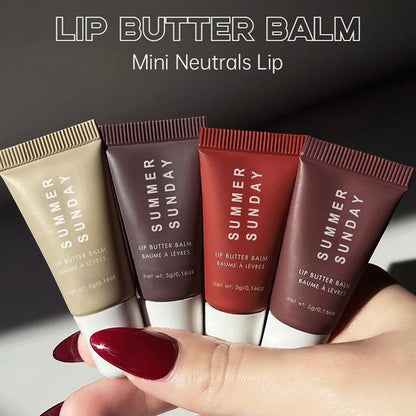 Brand Lip Balm Long-lasting Makeup Butter Moisturizing Tinted Lip Balm Set Smooth Natural Color Daily Four-color Lipstick Makeup