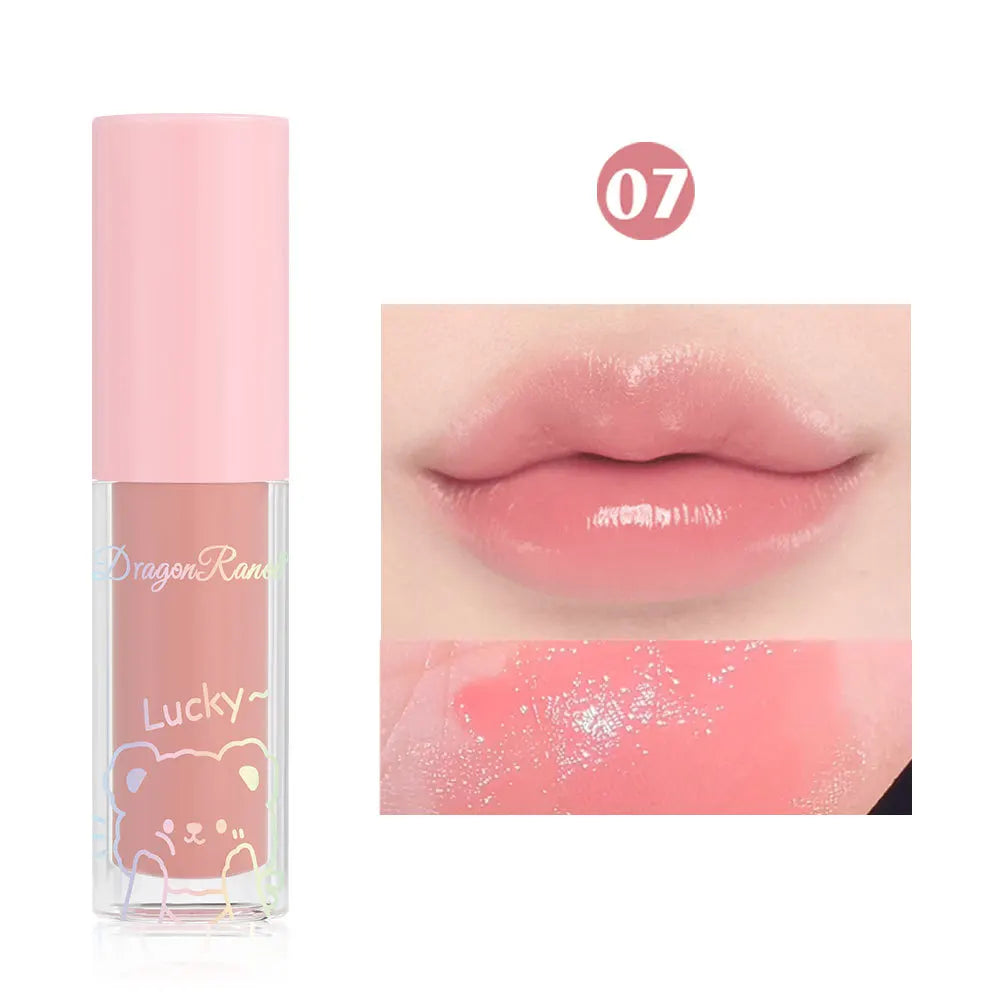 Water Light Glass Lip Glaze Hydrating Mirror Lips Oil Nourishing Moisturizing Pearlescent Glitter Cute Tootsie Mini Lip Gloss