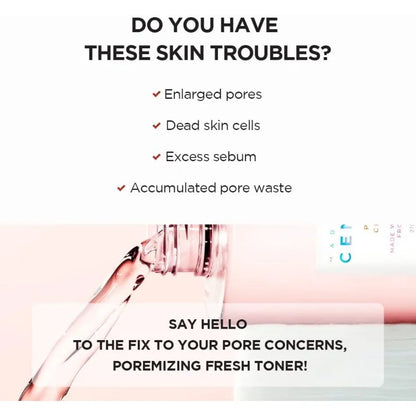 Korean Centella Pink Salt Pore Care Fresh Toner Ampoule Facial Serum