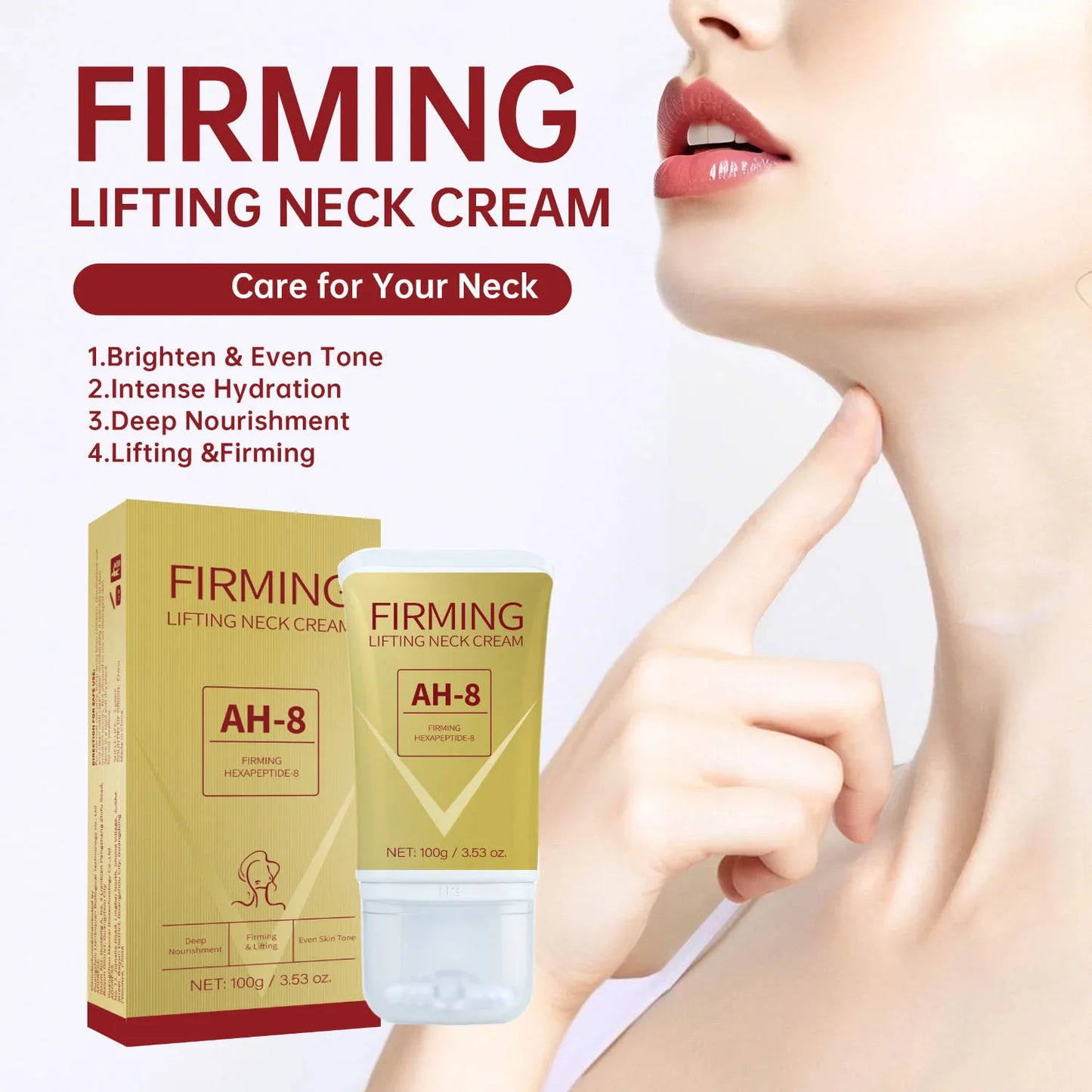 AH-8 Neck Cream with Massage Roller Neck Tightening