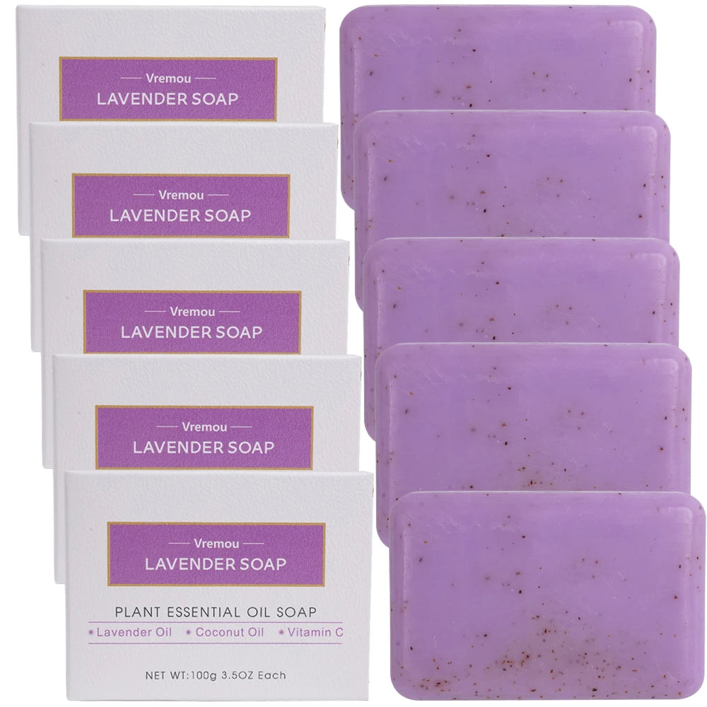 Lavender Soap, Exfoliating Cream Granule Essential Oil Soap