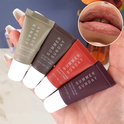 4pcs Summer Lip Glaze Set Vanilla Brand Long-lasting Moisturizing Daily Gift Practical Non-sticky High-gloss Color Korea Lipbalm
