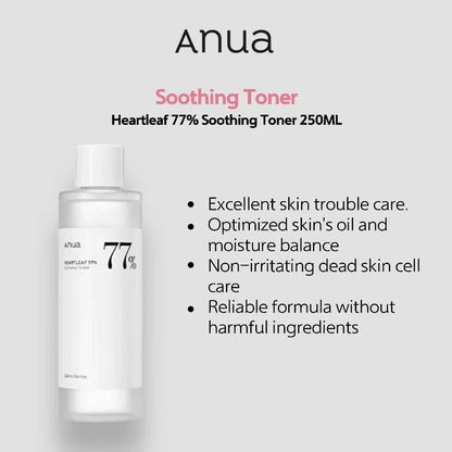 Anua Skincare Products Set Facial Deep Cleansing Toner 77 Heartleaf