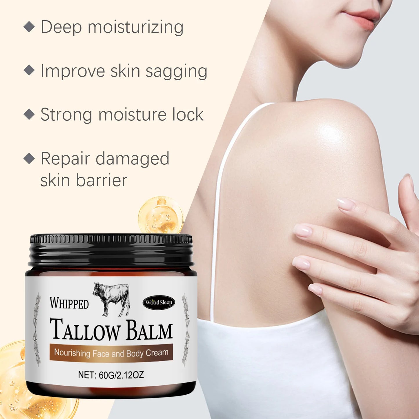 Beef Tallow Face Cream UV Isolation Protection Sunscreen