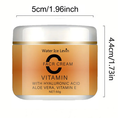 Vitamin C Facial Cream, Hyaluronic Acid, Aloe Vera and Vitamin E, Facial Moisturizing Cream, Nourishing Skin Care, Increasing Brightness, Available for All Skin Types