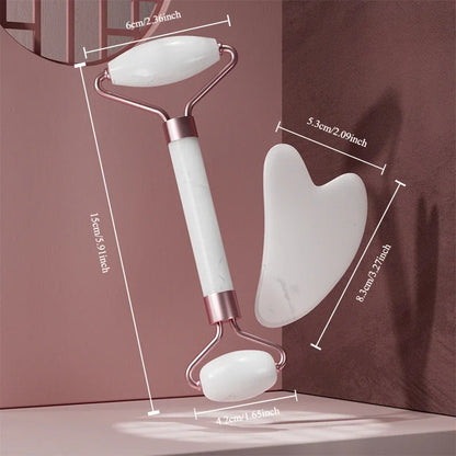 2Pcs Resin Face Roller Guasha Set