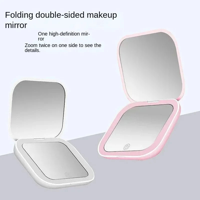 Compact Mini Folding LED Lighted Makeup Mirror