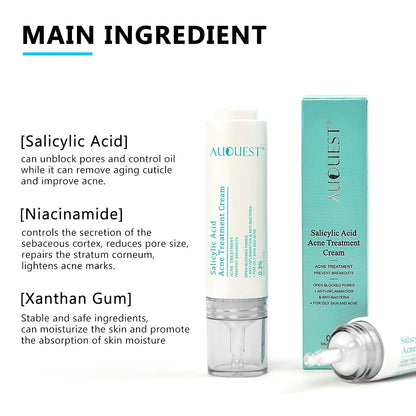 AUQUEST Salicylic Acid Acne Face Cream Pore Blackhead Removal