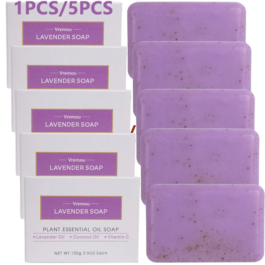 Lavender Soap, Exfoliating Cream Granule Essential Oil Soap