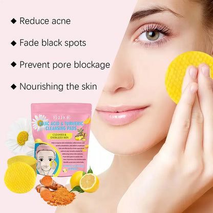 Turmeric Kojic Acid Cleansing products Exfoliating Cleansing Pads