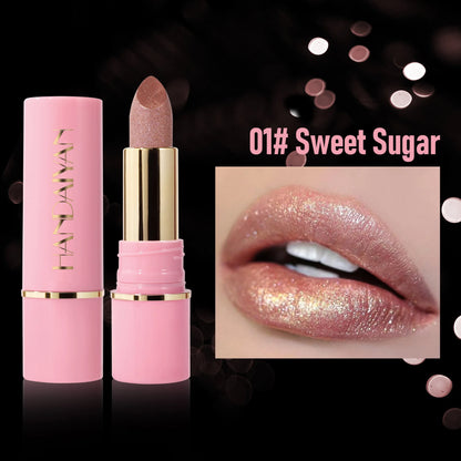 handaiyan 8 colors moisturizing and long-lasting embossed silk screen fine glitter lips translucent glass lip glitter lip gloss