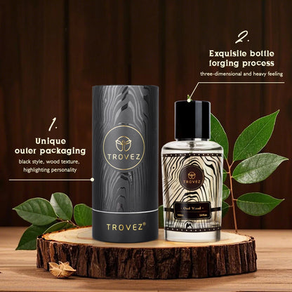 TROVEZ  Oud Wood Perfume Rich Wood Tone Perfume Unisex
