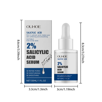 2% Salicylic Acid Serum Tighten Delicate Pore Facial Essence Hydrating Gentle Shrinking Pore Remove Acne Serum Face Skin Care