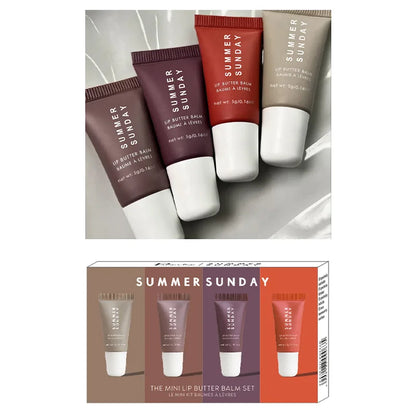 4pcs Summer Lip Glaze Set Vanilla Brand Long-lasting Moisturizing Daily Gift Practical Non-sticky High-gloss Color Korea Lipbalm