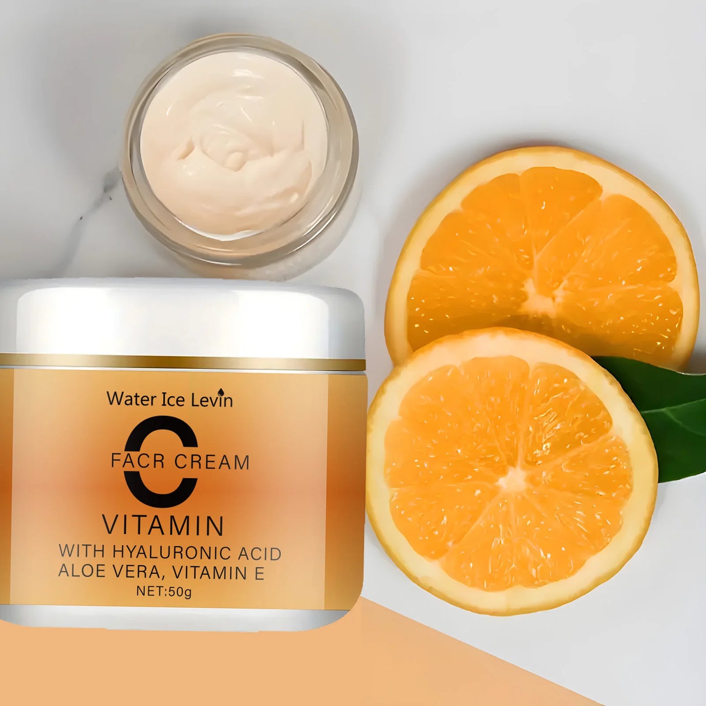 Vitamin C Facial Cream, Hyaluronic Acid, Aloe Vera and Vitamin E, Facial Moisturizing Cream, Nourishing Skin Care, Increasing Brightness, Available for All Skin Types
