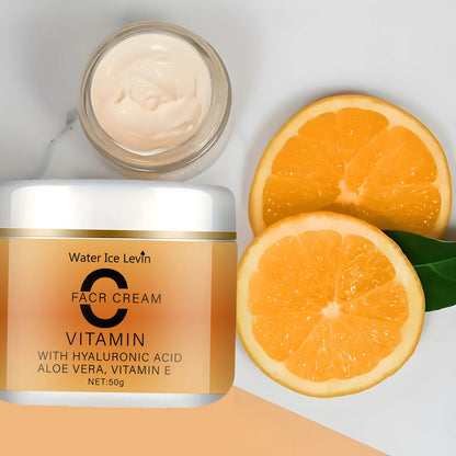 Vitamin C Facial Cream, Hyaluronic Acid, Aloe Vera and Vitamin E, Facial Moisturizing Cream, Nourishing Skin Care, Increasing Brightness, Available for All Skin Types