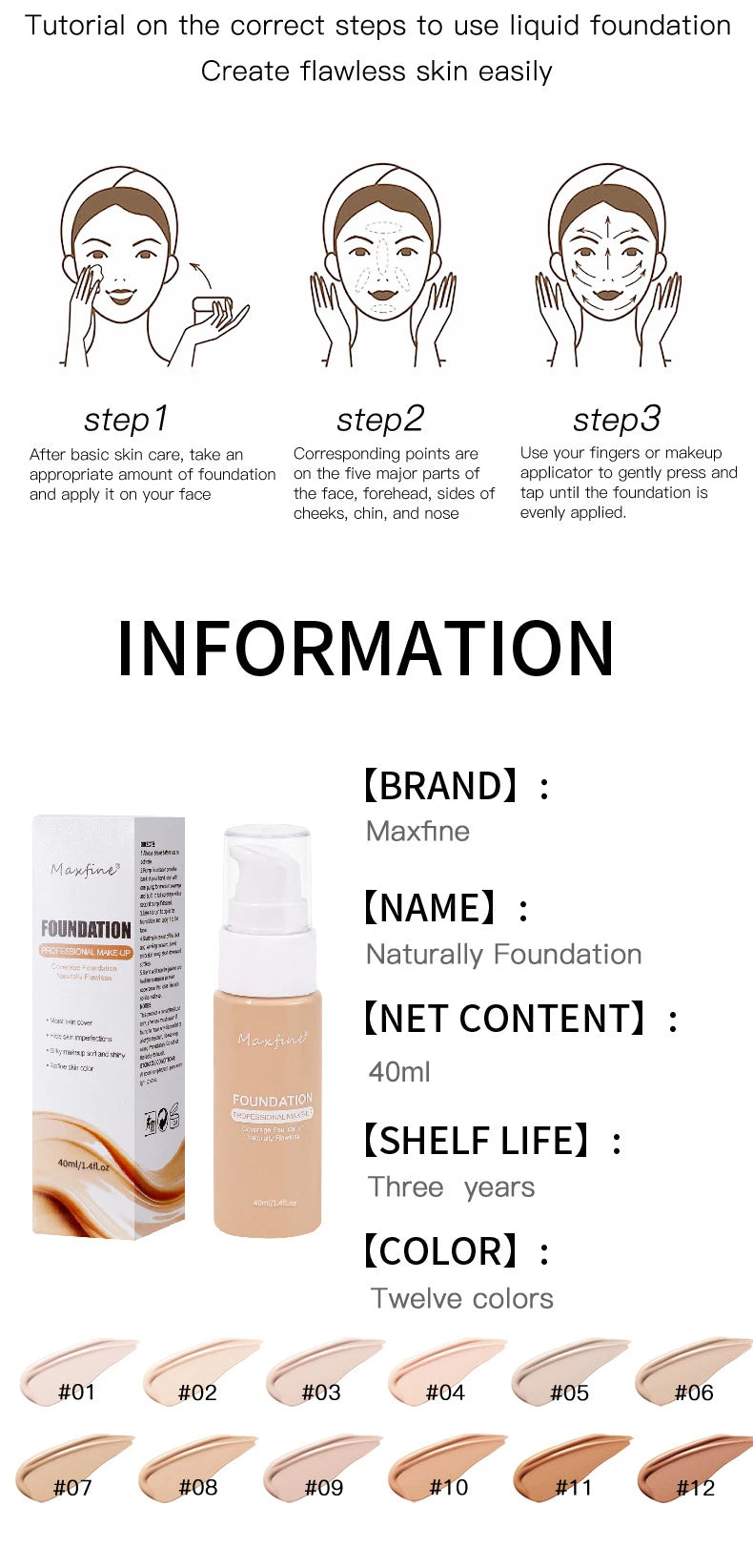 Waterproof Liquid Foundation Concealer