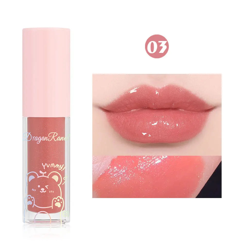 Water Light Glass Lip Glaze Hydrating Mirror Lips Oil Nourishing Moisturizing Pearlescent Glitter Cute Tootsie Mini Lip Gloss