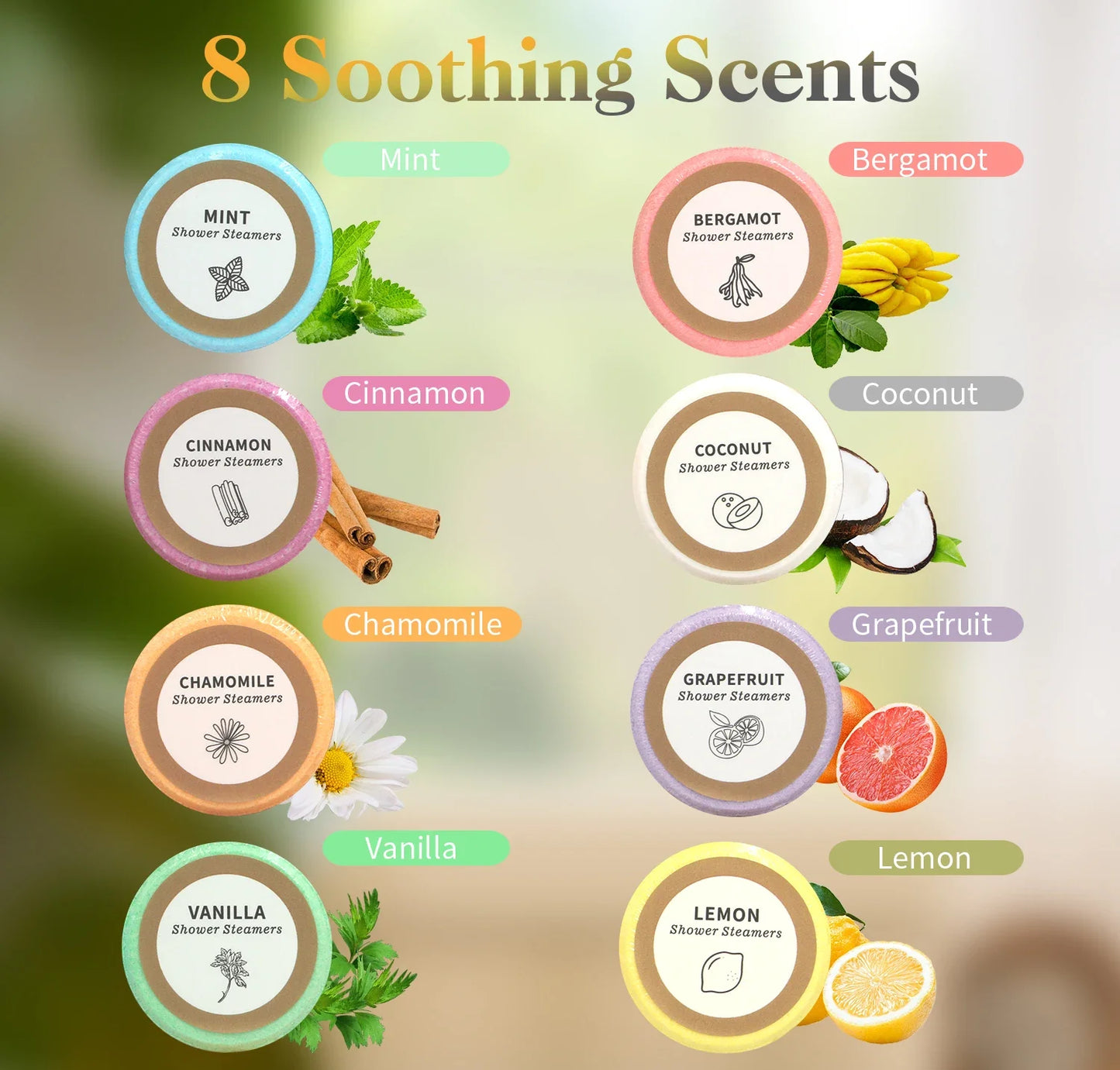8-Pack Shower Steamers Aromatherapy Bombs