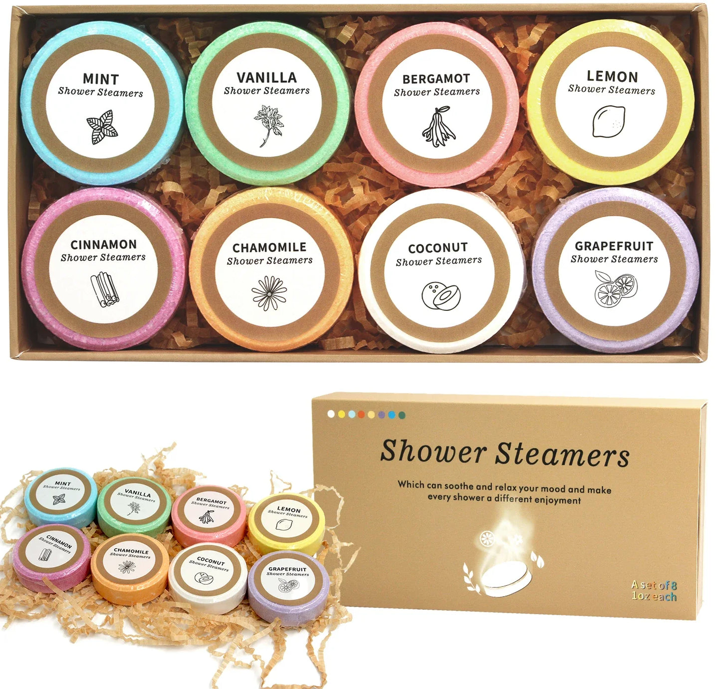 8-Pack Shower Steamers Aromatherapy Bombs