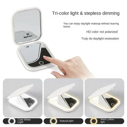 Compact Mini Folding LED Lighted Makeup Mirror