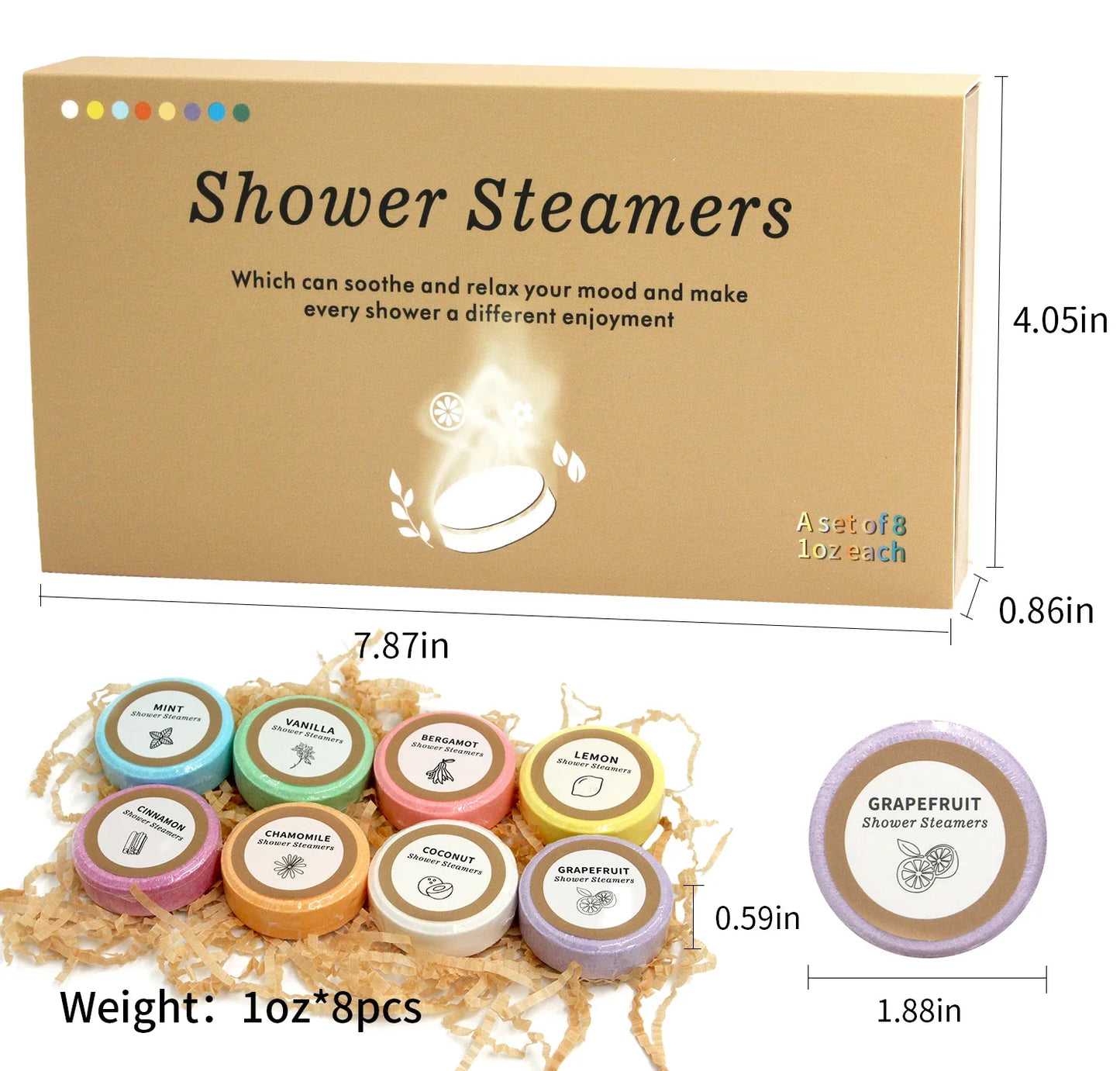 8-Pack Shower Steamers Aromatherapy Bombs