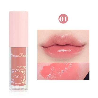 Water Light Glass Lip Glaze Hydrating Mirror Lips Oil Nourishing Moisturizing Pearlescent Glitter Cute Tootsie Mini Lip Gloss