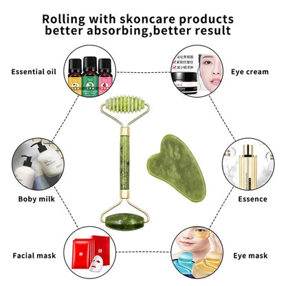 Guasha Natural Stone Massage Face Jade Roller Gua Sha Massage Tool
