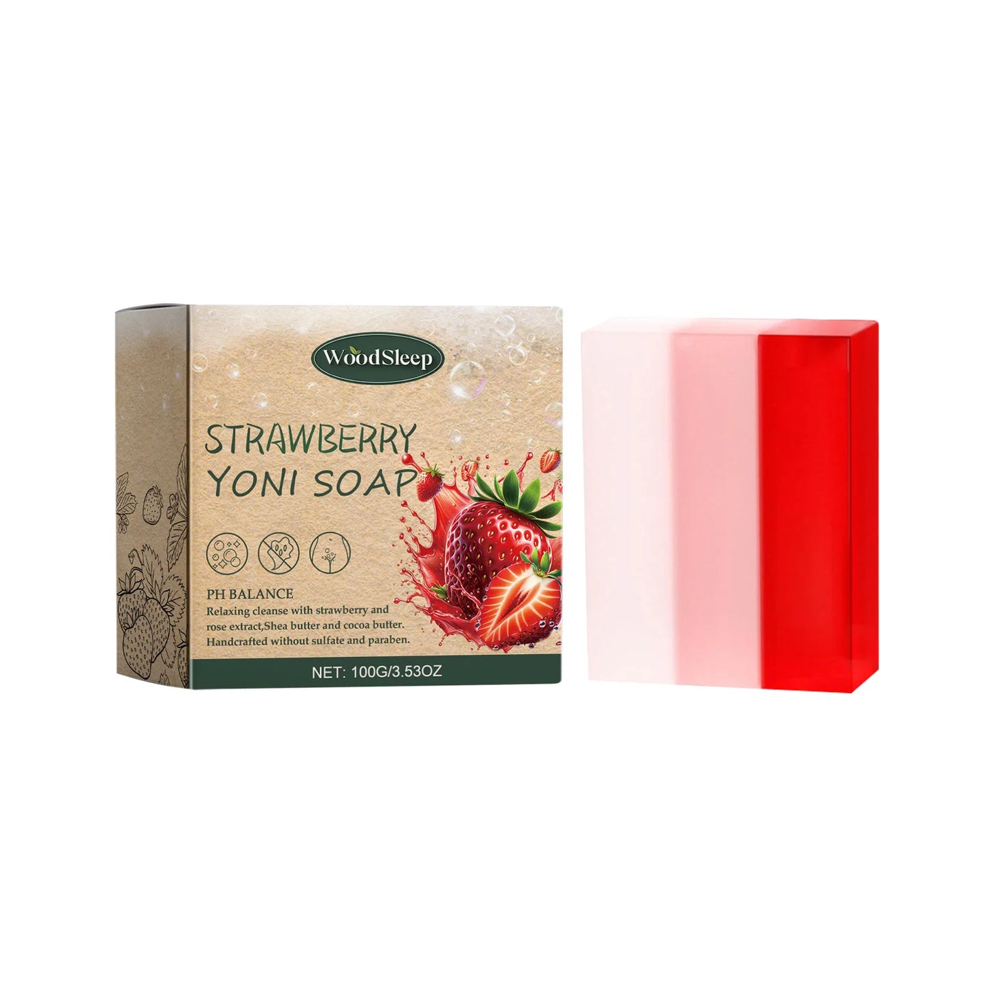 Yoni Vaginal Care Soap Ph Balance Strawberry Remove Odor