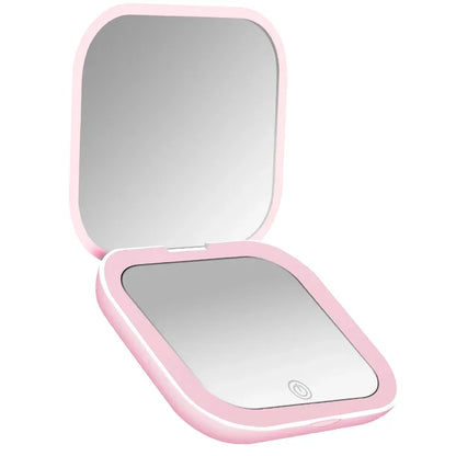 Compact Mini Folding LED Lighted Makeup Mirror