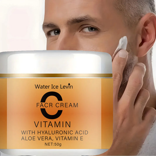 Vitamin C Facial Cream, Hyaluronic Acid, Aloe Vera and Vitamin E, Facial Moisturizing Cream, Nourishing Skin Care, Increasing Brightness, Available for All Skin Types