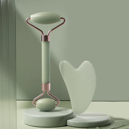 2Pcs Resin Face Roller Guasha Set