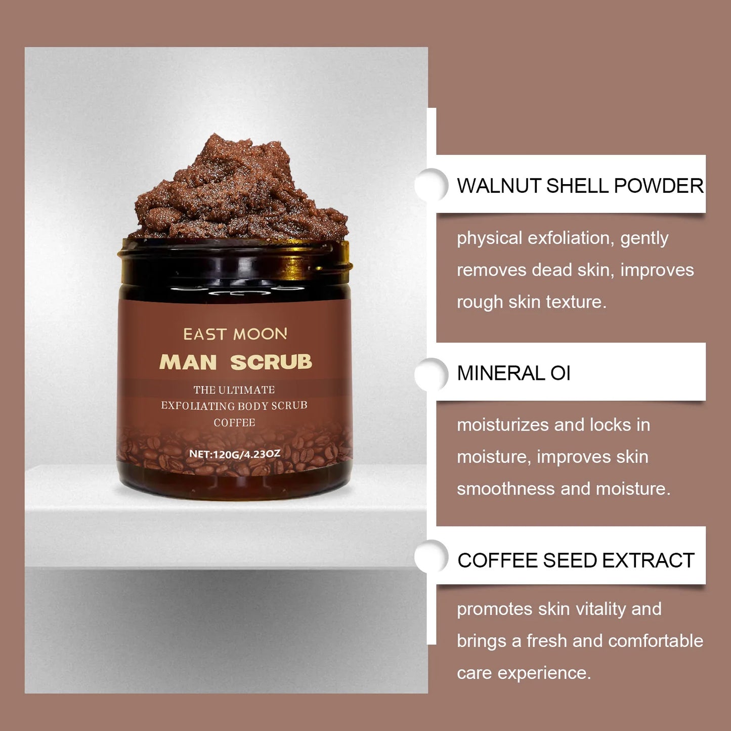 East Moon Coffee Men Body Nourishing Scrub Cream